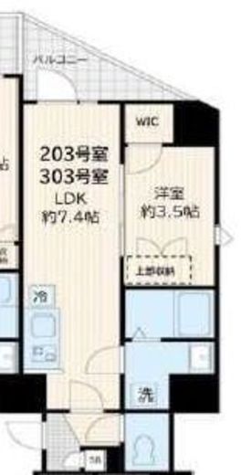 アルカンシエル新宿大京町　203号室　間取り