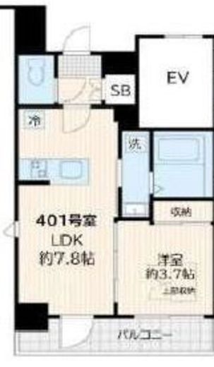アルカンシエル新宿大京町　401号室　間取り