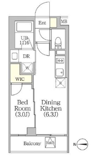 イプセ四谷テラス　401号室　間取り