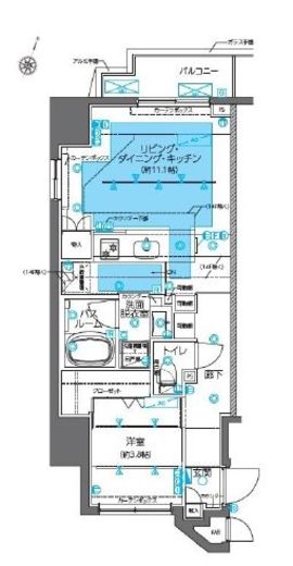 ZOOM神田　1104号室　間取り