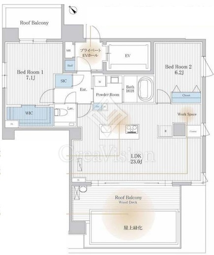 THE AKASAKA RESIDENCE S.O.A-the spirit of akasaka-　1001号室　間取り