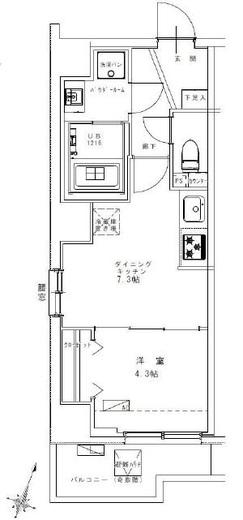 GENOVIA幡ヶ谷 (ジェノヴィア幡ヶ谷)　203号室　間取り