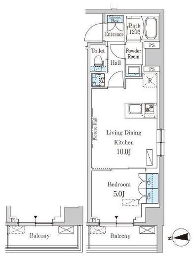 パークアクシス新宿西落合　401号室　間取り