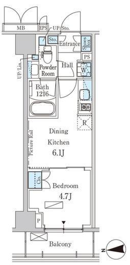 パークアクシス新宿西落合　604号室　間取り