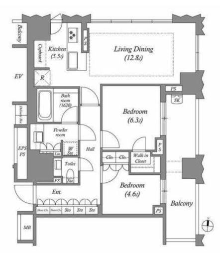 ブランズ千代田富士見　705号室　間取り