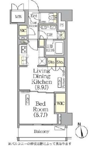 ザ・パークハビオ神楽坂レジデンスSouth　1008号室　間取り