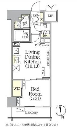 ザ・パークハビオ神楽坂レジデンスSouth　1021号室　間取り