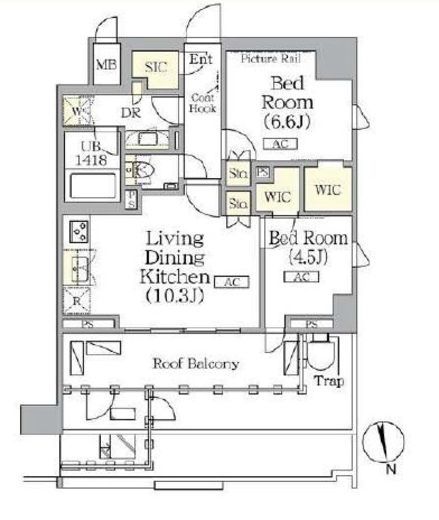 ザ・パークハビオ神楽坂レジデンスSouth　1027号室　間取り