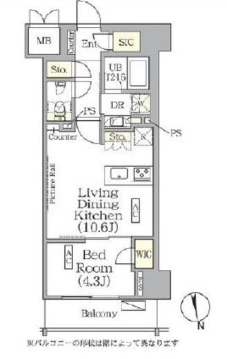 ザ・パークハビオ神楽坂レジデンスSouth　220号室　間取り
