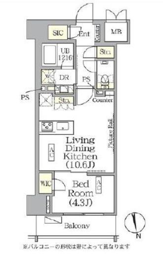 ザ・パークハビオ神楽坂レジデンスSouth　623号室　間取り