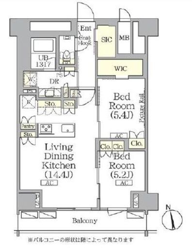 ザ・パークハビオ神楽坂レジデンスSouth　803号室　間取り