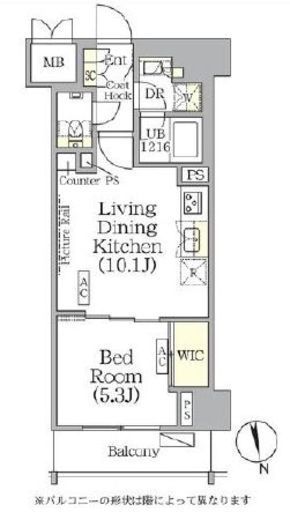 ザ・パークハビオ神楽坂レジデンスSouth　818号室　間取り