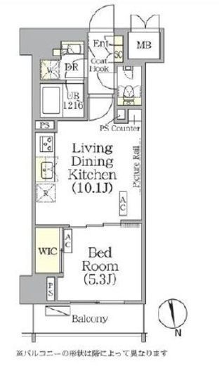 ザ・パークハビオ神楽坂レジデンスSouth　821号室　間取り