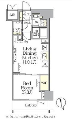 ザ・パークハビオ神楽坂レジデンスSouth　822号室　間取り
