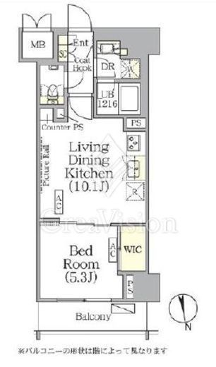 ザ・パークハビオ神楽坂レジデンスSouth　422号室　間取り