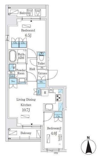 ジオエント秋葉原　1202号室　間取り