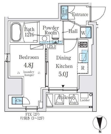 ジオエント秋葉原　801号室　間取り