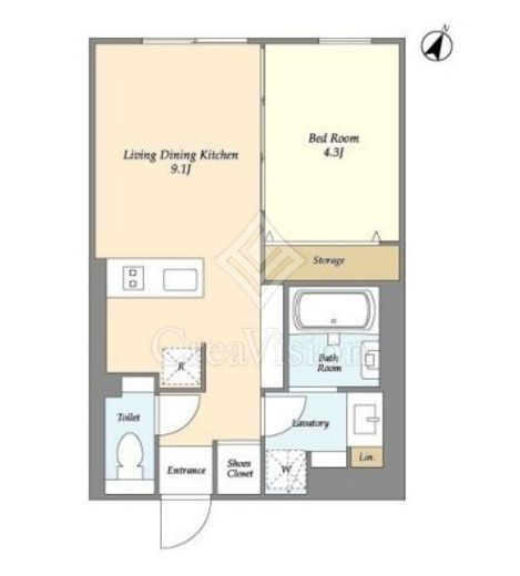 シェモア白金高輪　401号室　間取り