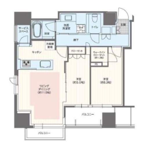 ジオグランデ白金台　802号室　間取り