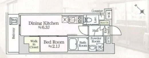 アイルプレミアム月島　702号室　間取り