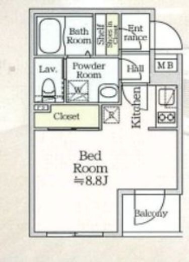 アイルプレミアム月島ドゥーエ　102号室　間取り
