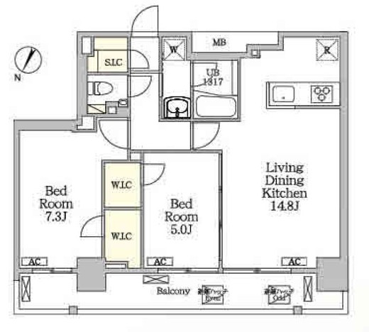 ジオエント白金台　1003号室　間取り