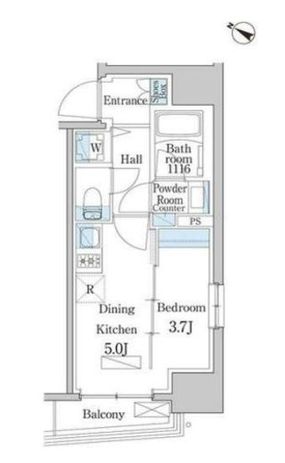 デュオフラッツ日本橋水天宮　703号室　間取り