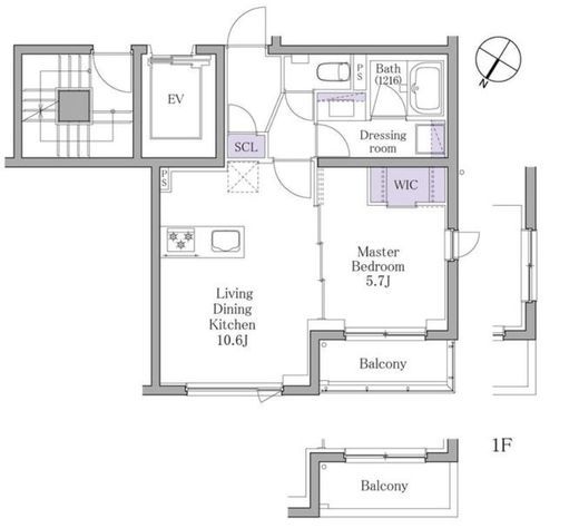 イプセ白金　101号室　間取り