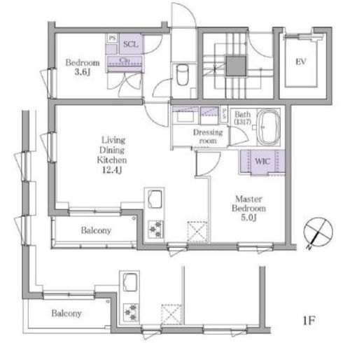 イプセ白金　103号室　間取り
