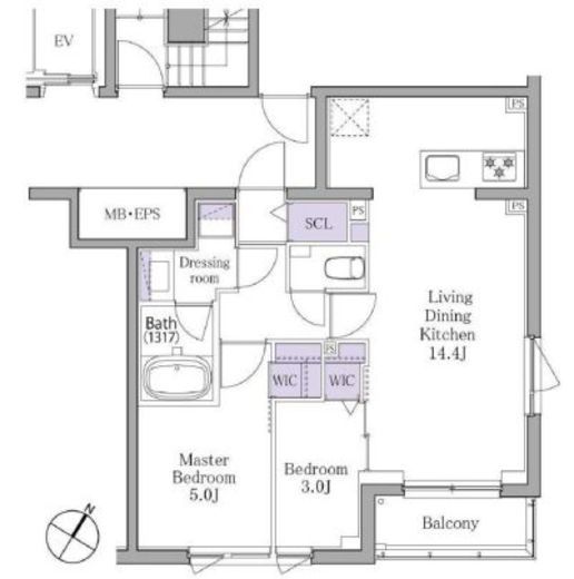 イプセ白金　203号室　間取り