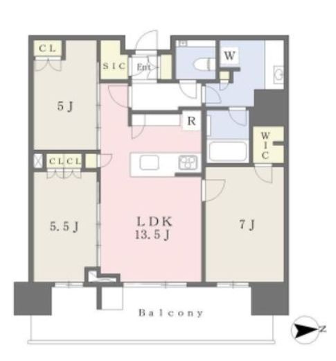 HARUMI FLAG SKYDUO SUN VILLAGE (晴海フラッグ スカイデュオ サンヴィレッジ)　1112号室　間取り