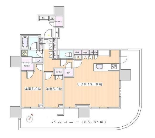 HARUMI FLAG SKYDUO SUN VILLAGE (晴海フラッグ スカイデュオ サンヴィレッジ)　2901号室　間取り