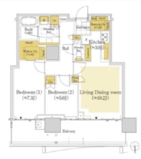 HARUMI FLAG SUN VILLAGE T棟 (晴海フラッグ サンヴィレッジ T棟)　3113号室　間取り