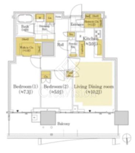 HARUMI FLAG SUN VILLAGE T棟 (晴海フラッグ サンヴィレッジ T棟)　3213号室　間取り