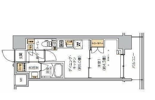 リビオメゾン芝浦　1103号室　間取り