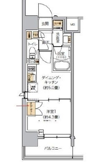 リビオメゾン芝浦　1106号室　間取り