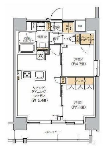 リビオメゾン芝浦　1107号室　間取り