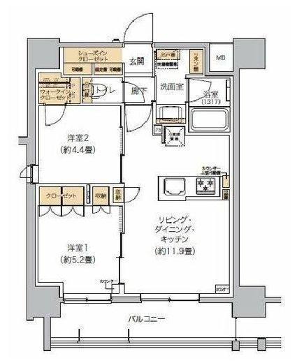 リビオメゾン芝浦　1208号室　間取り