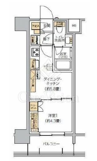 リビオメゾン芝浦　204号室　間取り