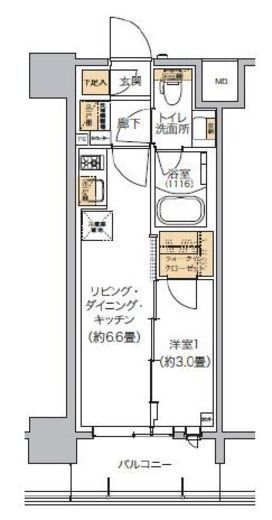 リビオメゾン芝浦　302号室　間取り