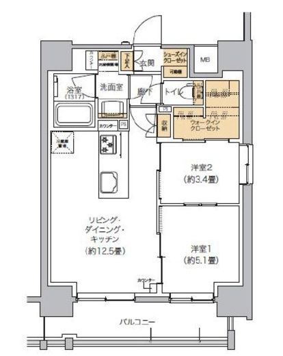リビオメゾン芝浦　307号室　間取り
