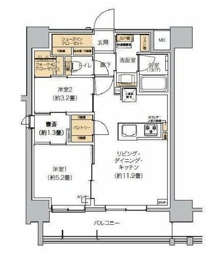 リビオメゾン芝浦　308号室　間取り