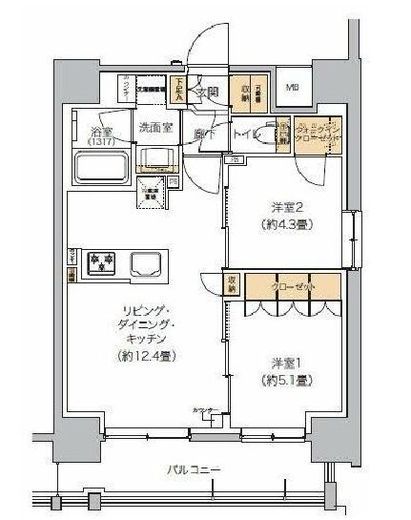 リビオメゾン芝浦　507号室　間取り