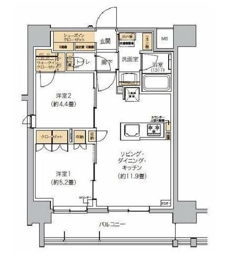 リビオメゾン芝浦　508号室　間取り