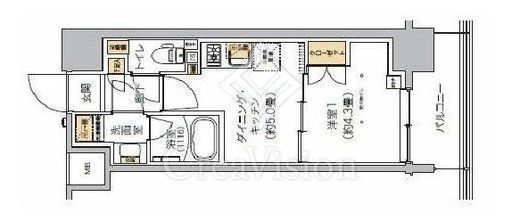 リビオメゾン芝浦　803号室　間取り