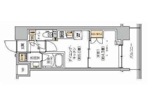 リビオメゾン芝浦　805号室　間取り