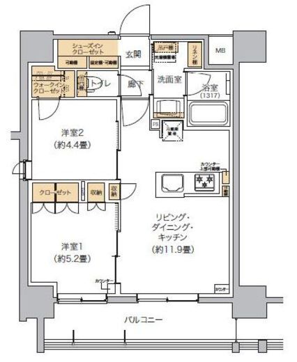 リビオメゾン芝浦　808号室　間取り