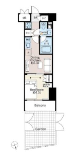 ベルファース西早稲田　103号室　間取り