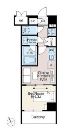 ベルファース西早稲田　406号室　間取り