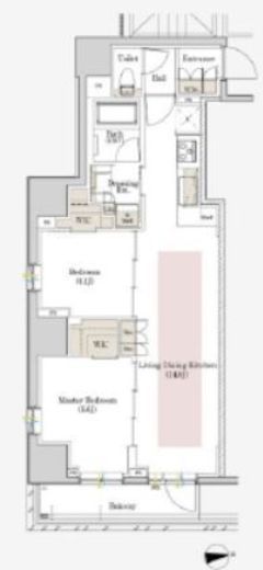 サンウッドフラッツ新宿四谷三丁目　1201号室　間取り